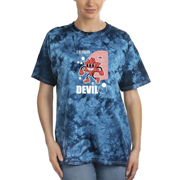 Cheerful Devil Techno Style Tie Dye Crystal Women -Image by Shutterstock, Female Medium