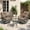 Khaki, variant on SEGMART 3 PCS Patio Swivel Rocker Set, PE Rattan Swivel Bistro Table Set, Outdoor Conversation Set with Glass Tabletop and Cushions for Balcony Patio Deck Poolside