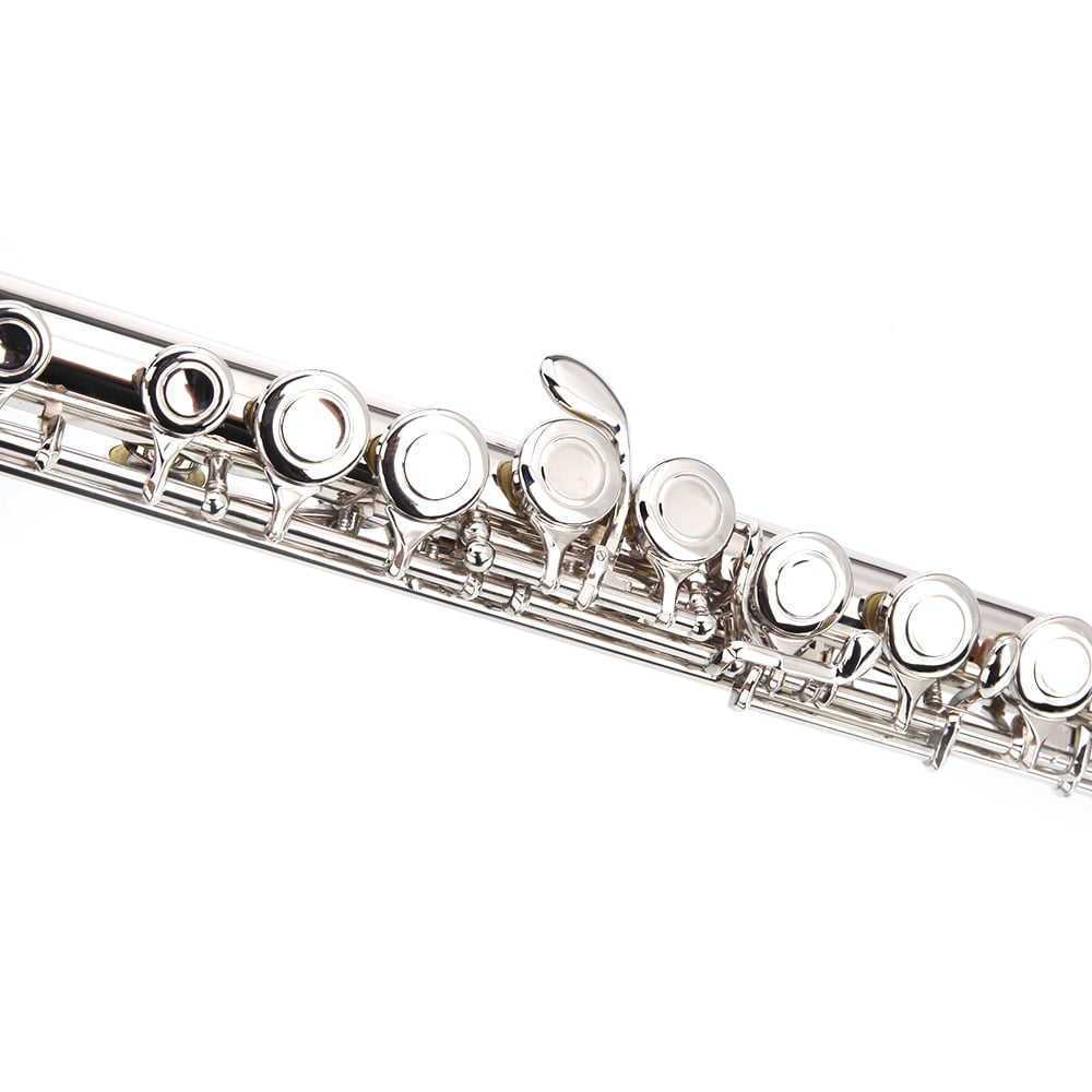 Nickel Plated C Closed Hole Concert Band Flute with E Key