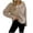 Khaki, variant on HongQid Women's Floral Pattern Crewneck Long Sleeve Drop Shoulder Sweaters Pullover Tops