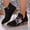 Black, variant on Womens Embroidered Chunky Heel Boots, Slip On Casual Low Cut Side Zipper Short Booties for Fall Winter, Comfortable Vintage Boots with Non-Slip Sole for Daily Work