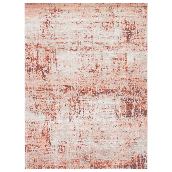SAFAVIEH Madison Emmet Traditional Area Rug, Rust/Grey, 9' x 12'