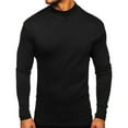thumbnail image 2 of USNSM Men's T-Shirt Fall Winter Casual Thickened Slim Fit Warm Base Shirt Stand Collar Long Sleeve Pullover Black L, 2 of 3