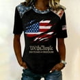 thumbnail image 2 of CIENVNSTG Women's 250th USA Anniversary Shirts-Patriotic Graphic Denim Tops Short Sleeve Crew Neck Flag T-Shirt for Casual Wear Black S, 2 of 4