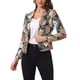 thumbnail image 1 of SACO DE TRABAJO PARA MUJER CHIC INSPIRADO, BLAZER AJUSTADO CON SOLAPA EN V, IMPRESO, ABIERTO, TALLA XL, VERDE OSCURO CON FLORES, 1 of 6