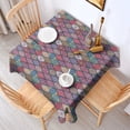 thumbnail image 2 of Red Boho Ethnic Geometric Pattern Square Tablecloth,Waterproof Square Table Cover,Wipeable Spillproof Washable Table Cover for Home Kitchen Party Decor 60"x60"(152x152cm), 2 of 6