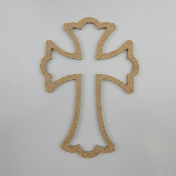 3" Border Decorative Wall Cross #62, Unfinished Wood Art Shape by Wooden Craft Cutouts