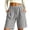 Gray, variant on Bermuda Shorts for Women High Waisted Knee Length Shorts with 3 Pockets Drawstring Casual Athletic SweatShorts Coffee,M