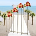 thumbnail image 1 of FETCOI 5Pcs Metal Vase Column Stand Vase Flower Arrangement Display Stand Square Backdrop Balloon Stand w/ Stable Base, 1 of 8