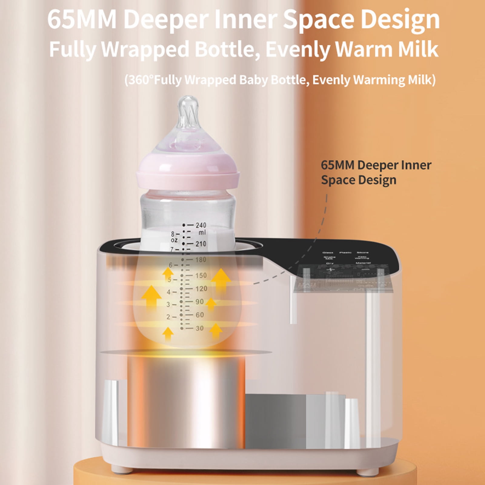 Anvazise Milk Warmer with Thermostatic Feeding Waterless Heating Rotary Heating Easy to Use Universal Baby Bottle Warmer