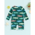 thumbnail image 5 of FEORJGP Toddler Boys Swimsuit Infant Baby 3M 6M 1T 2T 3T Zipper Swimwear Sun Protection Long Sleeve Jumpsuit Crewneck Rompers Ocean Animal Print Bathing Suit Beachwear, 5 of 9