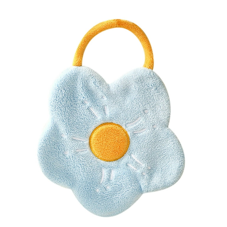 PRATIQUE 5 Pack Cute Hand Towels, Bathroom Towels with Hanging Loop,  Children Hand Towel Animals, Microfiber Coral Fleece Absorbent Hand Towel  for