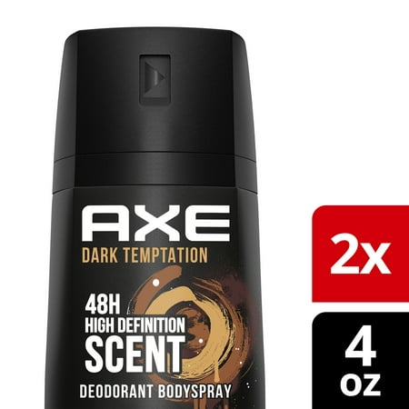 Axe Dark Temptation Body Spray for Men, 4 Oz, 2 Pack