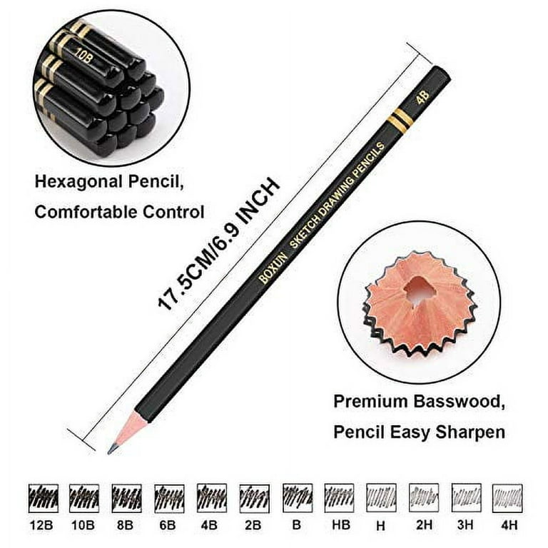 High-Quality 12/20Pack Graphite Sketching Pencils Complete 9B-9H