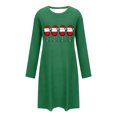 thumbnail image 6 of QIUOMBBP Nightgowns for Women Christmas Gifts Cute Graphic Print Long Sleeve Night Shirts Casual Crewneck Dress Lounge Wear, Green, L, 6 of 7
