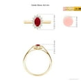thumbnail image 4 of ANGARA Natural Princess Diana Inspired Ruby Ring with Diamond Halo in 14K Yellow Gold for Women (Size-5x3mm) | July Birthstone Jewelry for Her | Natural Ruby Rings, 4 of 9