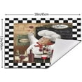 thumbnail image 3 of Kitchen Chef with Wine Placemats Set of 6, Black Plaid Funny Placemats for Dining Table Farmhouse Place Mats for Kitchen Table Waterproof Table Mats, Wipeable Dining Table Set (18" L x 12" W), 3 of 6