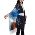 thumbnail image 3 of Women's Fashion Tassel Scarf, Watercolour Abstract Flower Long Shawl, Lightweight and Warm, 3 of 9