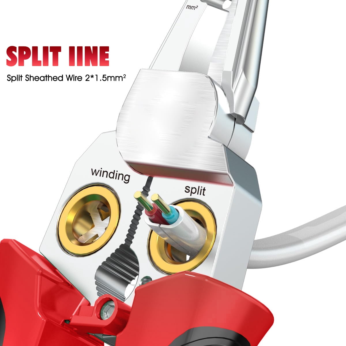 BUPMOVA 8-in-1 Wire Stripper/Cutter with Voltage Tester, Cable Strippers/Cutters with Plier, Crimper(12-250V), Splitting, Wire Stripping Tools for 10-18 AWG for Electrician Work, Car Repair, DIY Tool