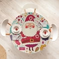 thumbnail image 3 of Ambesonne Christmas Fitted Round Tablecloth, Vintage Santa, 40"- 44" Diameter, Multicolor, 3 of 4