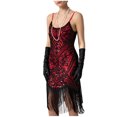 thumbnail image 5 of Women 1920s Flapper Dress Vintage Lace Embroidered Luxury Sequin Fringed Elegant Evening Party Cocktail Dresses, 5 of 5