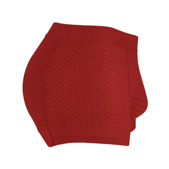 khonts,Men's -Lifting Boxer Briefs Padded Underwear Mesh Boxers Lifter Shapewear Red M
