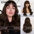thumbnail image 5 of Amazon Bestselling Air Bangs Big Wave Long Curly Hair Gradient Brown Black Brown Multi-color European and American Style Wig for Women, 5 of 7