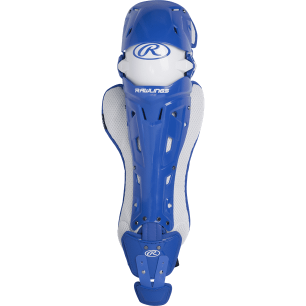 Rawlings Mach Intermediate NOCSAE Baseball Catcher's Leg Guards, Royal
