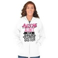 thumbnail image 3 of Best Awesome Crazy Sister Cute Funny Womens Plus Size Graphic Zipper Hoodie Brisco Brands 5X, 3 of 5