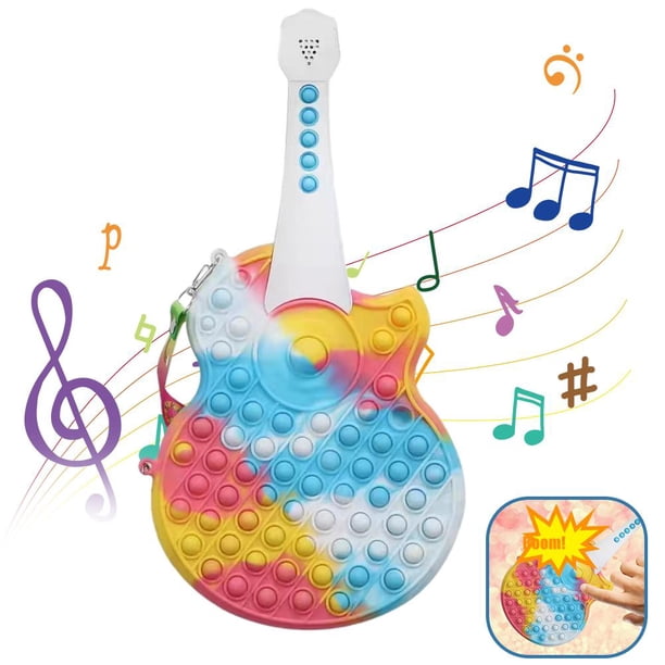 Pronunciable Push Bubble Guitar Music Sensory Toys Juguete educativo Autismo Necesidades especiales Estrés 5 tonos Inevent OD016019-02