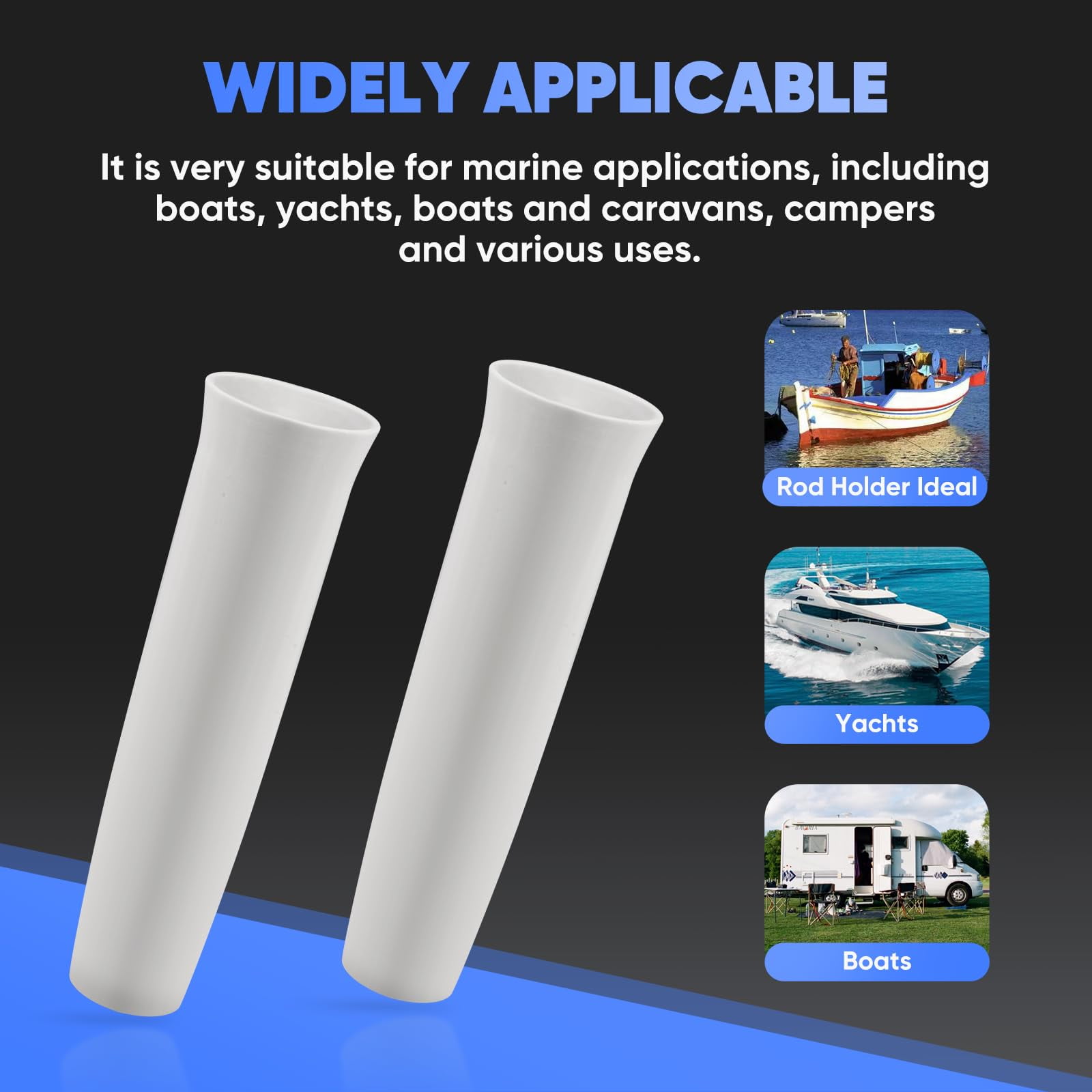 Vinyl Inserts for Fishing Rod Holder 1-5/8 Inch I.D 9 Inch Length
