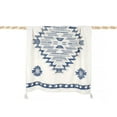 thumbnail image 3 of Cotton Slub Diamond Shag Throw Navy, Loa, 3 of 6