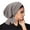 Gray, variant on Cold Weather Headbands Women's Solid Color Crystal Linen Long Tail Headscarf Cap Cap Wavy Pattern Women's Hat