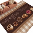 thumbnail image 2 of 5'x8' Area Rugs, Vintage Coffee Time Indoor Outdoor Area Rug for Living Room Bedroom, Farmhouse Desserts Brwon White Plaid Washable Bathroom Rugs Kitchen Floor Carpet Mats Home Decor Aesthetic, 2 of 8