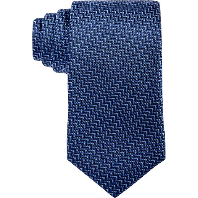 Alfani Mens Zig Zag Self-tied Necktie, Azul, Talla única