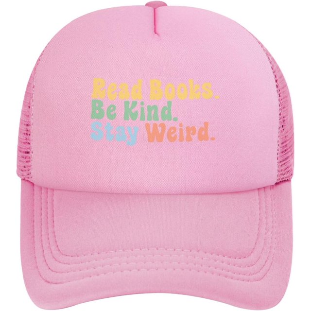 Read Books Be Kind Stay Weird Mesh Hats Foam Trucker Hat Snapback Adjustable Size