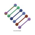 thumbnail image 1 of Anodized Titanium over Surgical Steel Barbell Tongue Ring, 1 of 6