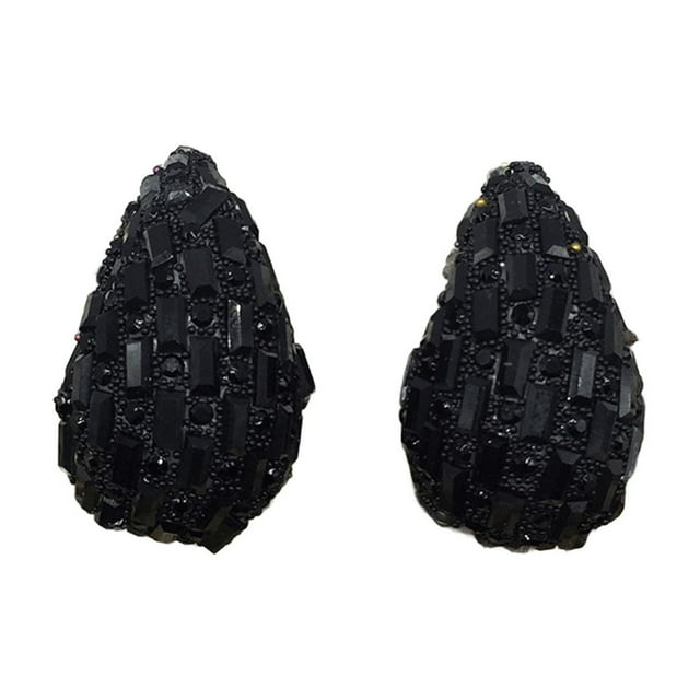 Pendientes Pendientes geométricos Diseño de coma Pendientes en forma de gota Joyas para el oído para el club Negro