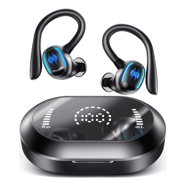 Auriculares Deportivos Bluetooth Impermeables Con Gancho Negros