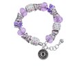 thumbnail image 2 of Delight Jewelry Silvertone Antiqued Round Seal - Initial - O - Purple Butterfly Bead Charm Bracelet, 7"+1" Extender, 2 of 5