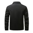 thumbnail image 4 of HOOMEUMY Men's Casual Jackets Stylish Comfy Soft Full Zip Windbreakers Lapel Collar Fall Coat with Pocket (Black,XXXL）, 4 of 8