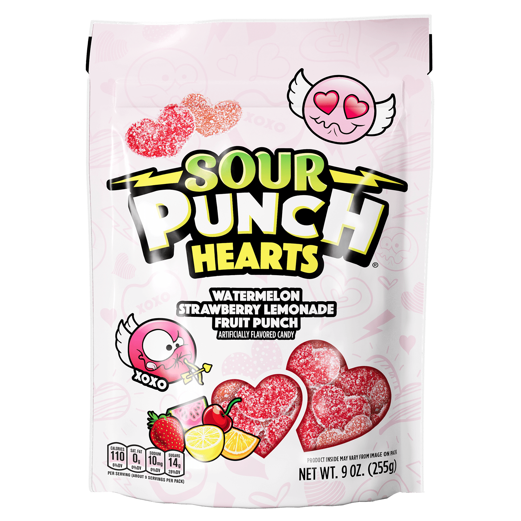 American Licorice, Sour Punch Hearts, 9oz Bag, Pink - Walmart.com
