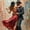 Couple Dancing03, variant on Man and Woman Tango Dancing Vintage Town Alley Framed Wall Art, Solid Wood Frame Warm Night Street Scene Art Print, Romantic Wall Decor for Date Room Entryway, 12x16in