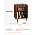 thumbnail image 2 of SSyao 3-Tier Record Player with LED Light & USB Ports Wooden Vinyl Shelf Brown, 2 of 11