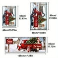 thumbnail image 2 of Christmas, red pickup truck, Tis the Season "snowflake, snowman, wooden house, holiday realistic style Flannel Soft Kitchen Rugs Non Slip Washable, Throw Mat, Non-Skid Runner Mat, Floor Mat, Doormat, 2 of 6