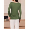thumbnail image 2 of Weardear 3 Packs Maternity Tops Long Sleeve Boat Neck Pregnancy Tunic T Shirts Side Ruched Casual Pregnant Clothes, 2 of 6