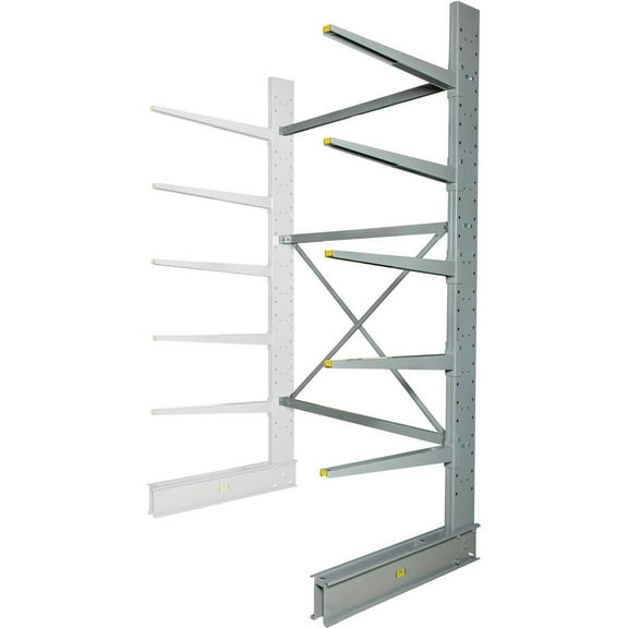 Global Industrial Single Sided Heavy Duty Cantilever Add-On Rack, 72"Wx50"Dx120"H