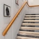 thumbnail image 2 of Pasamanos de madera de 12 pulgadas Pasamanos de escalera antideslizante para ancianos Pasamanos de pino Kit completo Rieles de seguridad Montaje en pared Barandilla de escalera para el hogar, 2 of 5