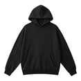 thumbnail image 5 of Hoodie Sweatshirt for Men Solid Color Long Sleeve Pullover Hoodie without Drawstring Soft Warm Casual Lounge Wear, 5 of 6