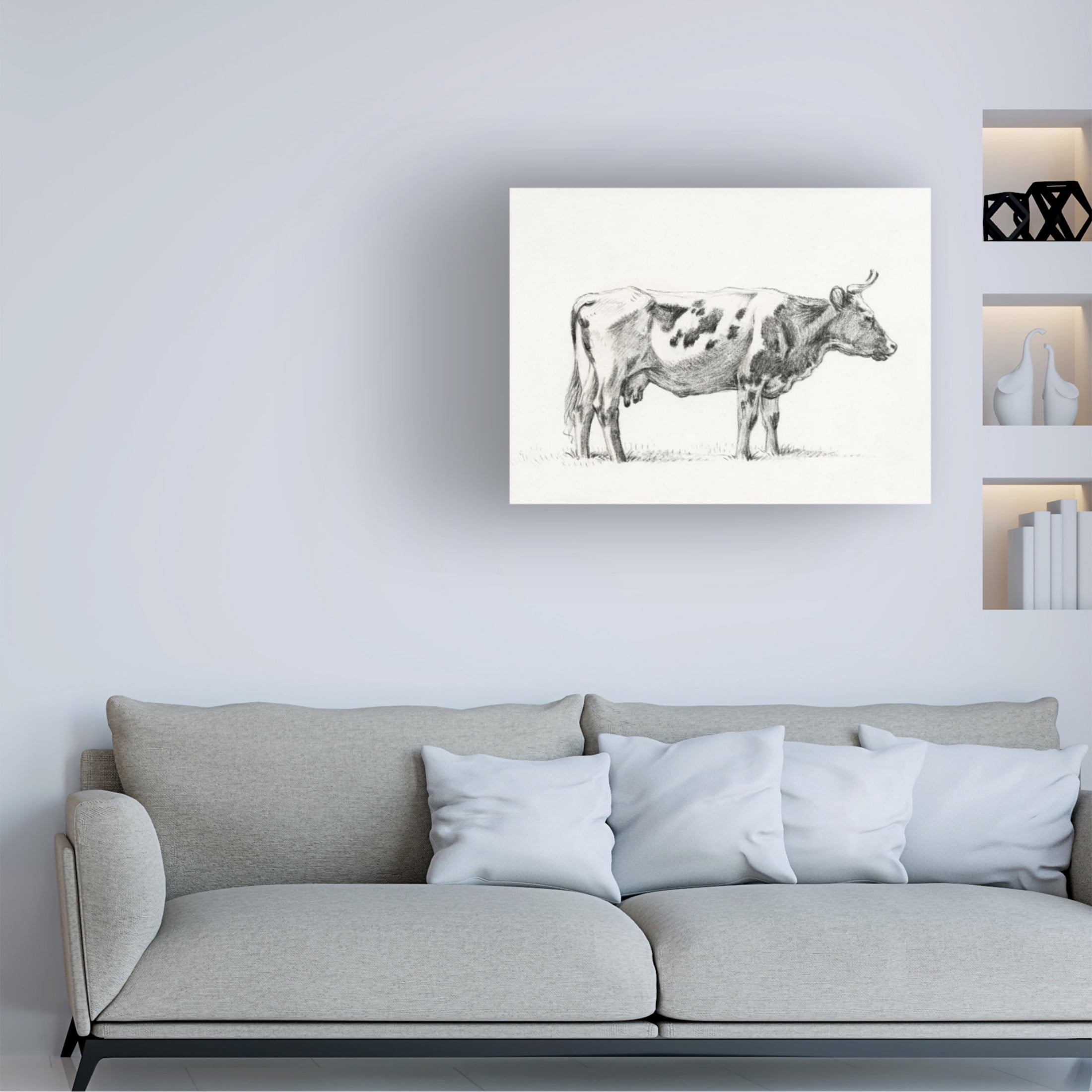 Trademark Fine Art Jean Bernard Bernard Cow Sketch III Canvas Wall Art